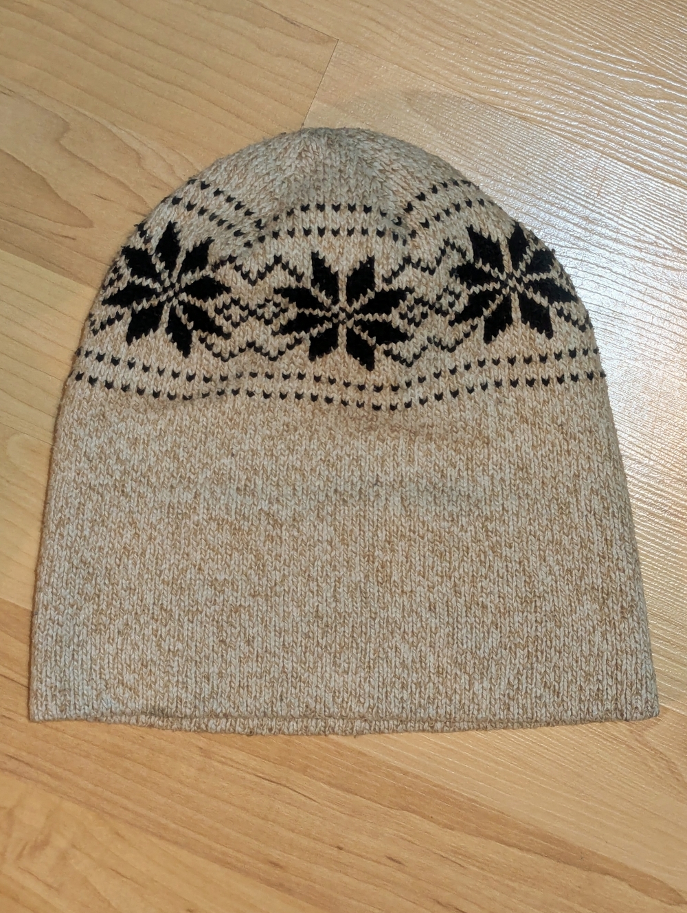 Warm Knit Brown And Navy Beanie Hat
